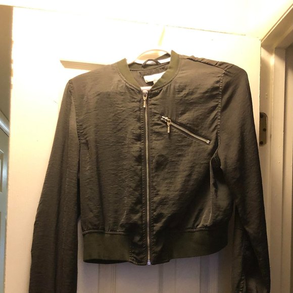 H&M Jackets & Coats Hm Olive Green Bomber Jacket Size 6 Womens